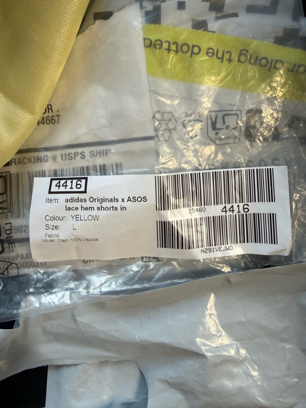 ASOS Athletic Shorts in Cream and Black Lace Trim - Picture 2 of 4